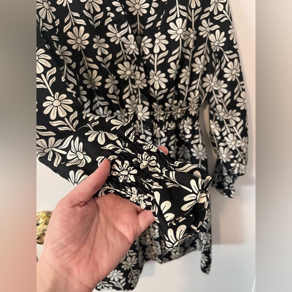 NWT Sandro Paris Illiana Floral Mini Dress Button Front Silk Size FR 40 US 8 - Picture 4 of 16